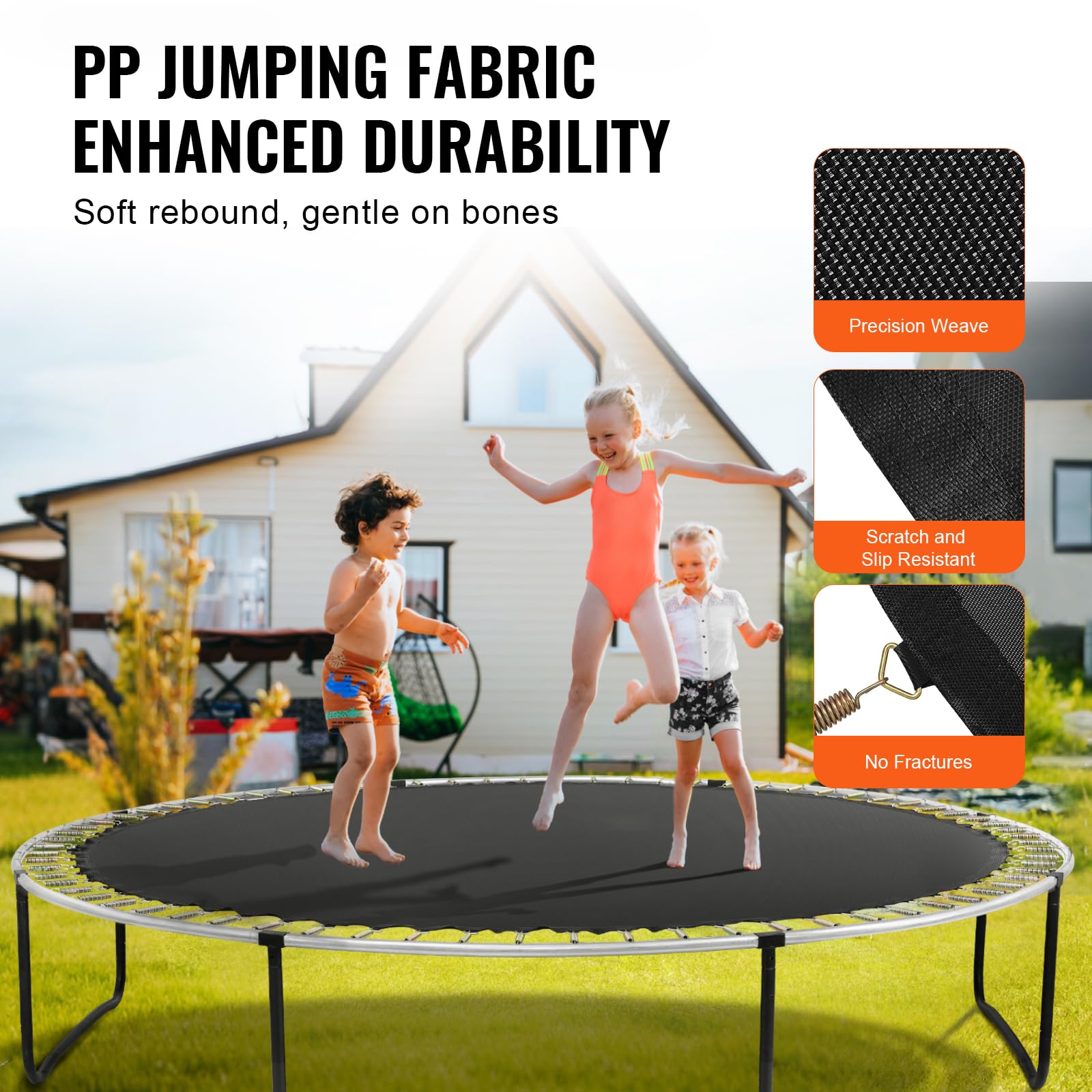 Vevor Replacement Trampoline Mat Fits 14Ft Frame 72 V-Ring 6.5''-7'' Spring Length