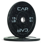 Cap Barbell Economy - Speckled Olympic Bumper Plate Set With Gray Logo, Black, 15 Lb Pair