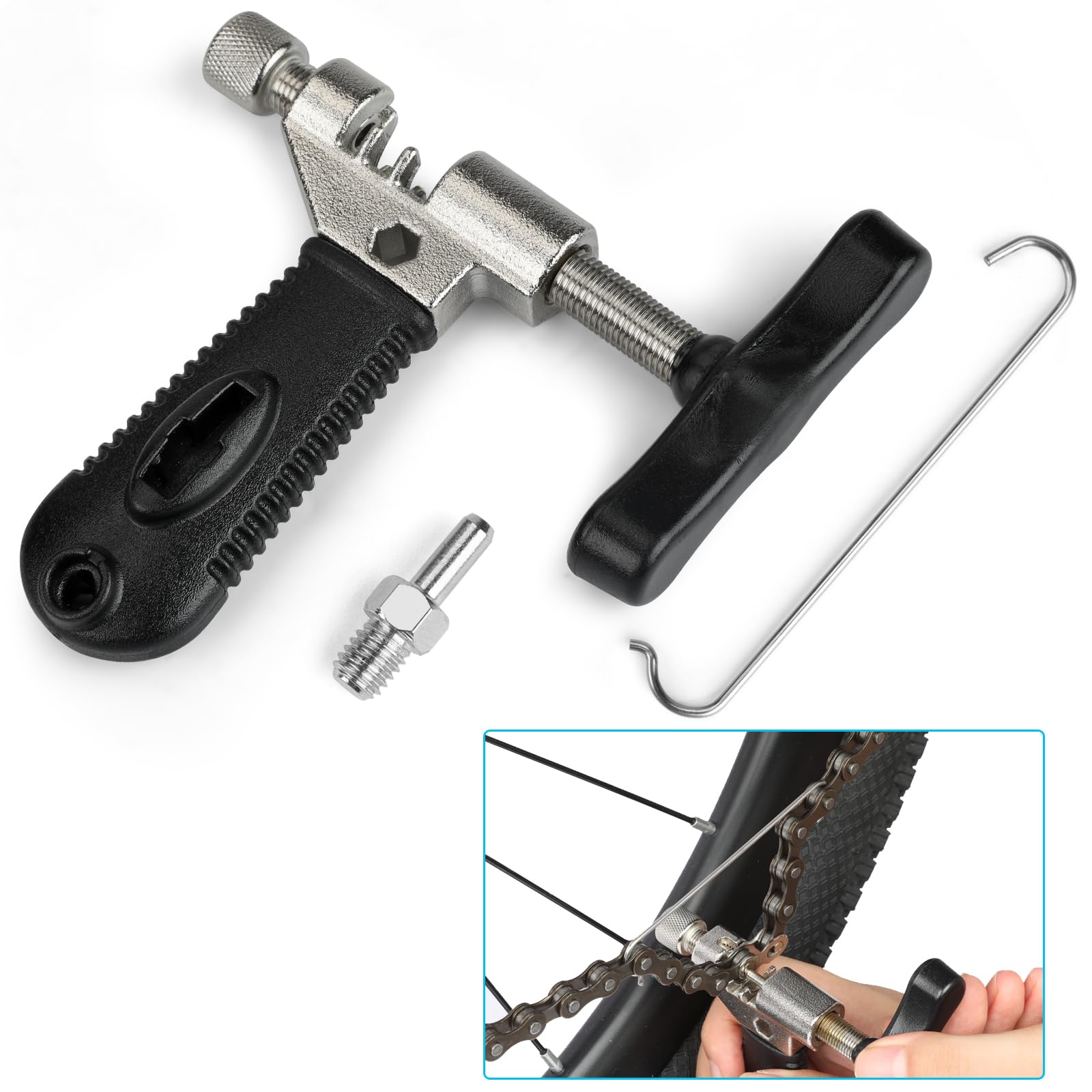 A Akraf Bicycle Chain Repair Tool Kit With Bike Link Plier, Chain Breaker Splitter Tool, 6 Pairs Bicycle Missing Links, Bicycle