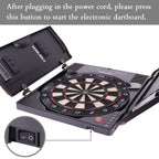 Electronic Soft Tip Dartboard Set With Cabinet, 12 Darts Led Display (X-Classic Darts)