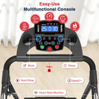 Redliro Walking Treadmill for Seniors - Foldable Senior Treadmill with 0%-2% Incline, Long Handrails - 300 lbs Capacity Home Rec