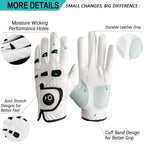 Men      S Golf Glove Left Hand Right With Ball Marker Value 2 Pack, Weathersof Grip Soft Comfortable, Fit Size Small Medium Ml