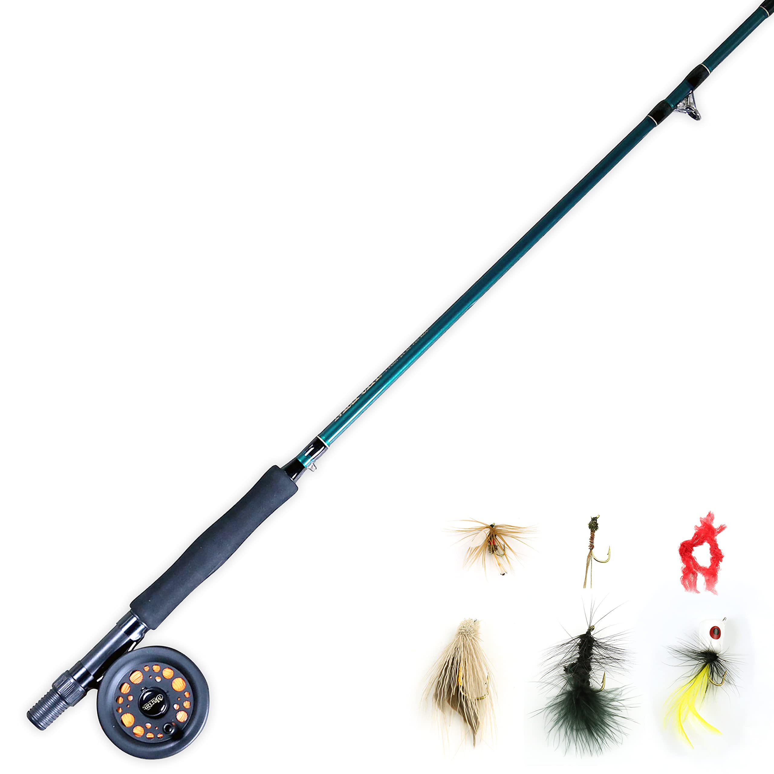 Martin Complete Fly Fishing Kit, 8-Foot 5/6-Weight 3-Piece Fly Fishing Pole, Size 5/6 Rim-Control Reel, Pre-Spooled With Backing