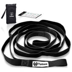 Tumaz Stretching Strap - 10 Loops  Non-Elastic Yoga Strap - The Perfect Home Workout Stretch Strap For Physical Therapy, Yoga, P