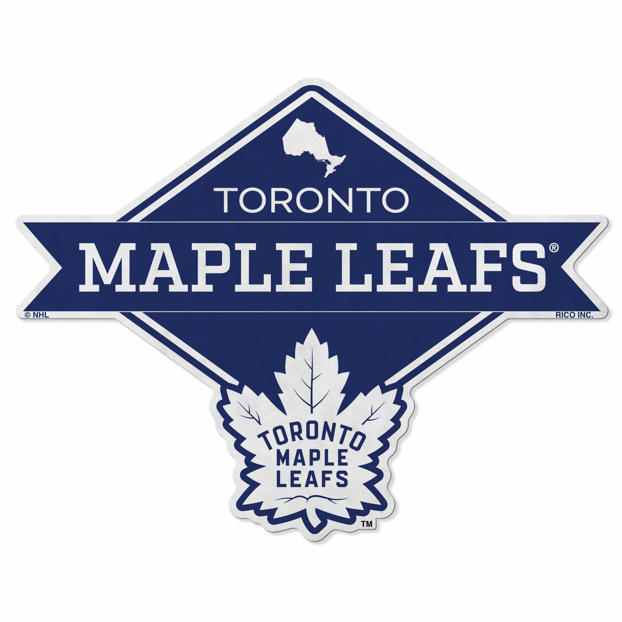 Rico Industries Nhl Toronto Maple Leafs Diamond Shape Cut Pennant - Home And Living Room D  Cor - Soft Felt Ez To Hang