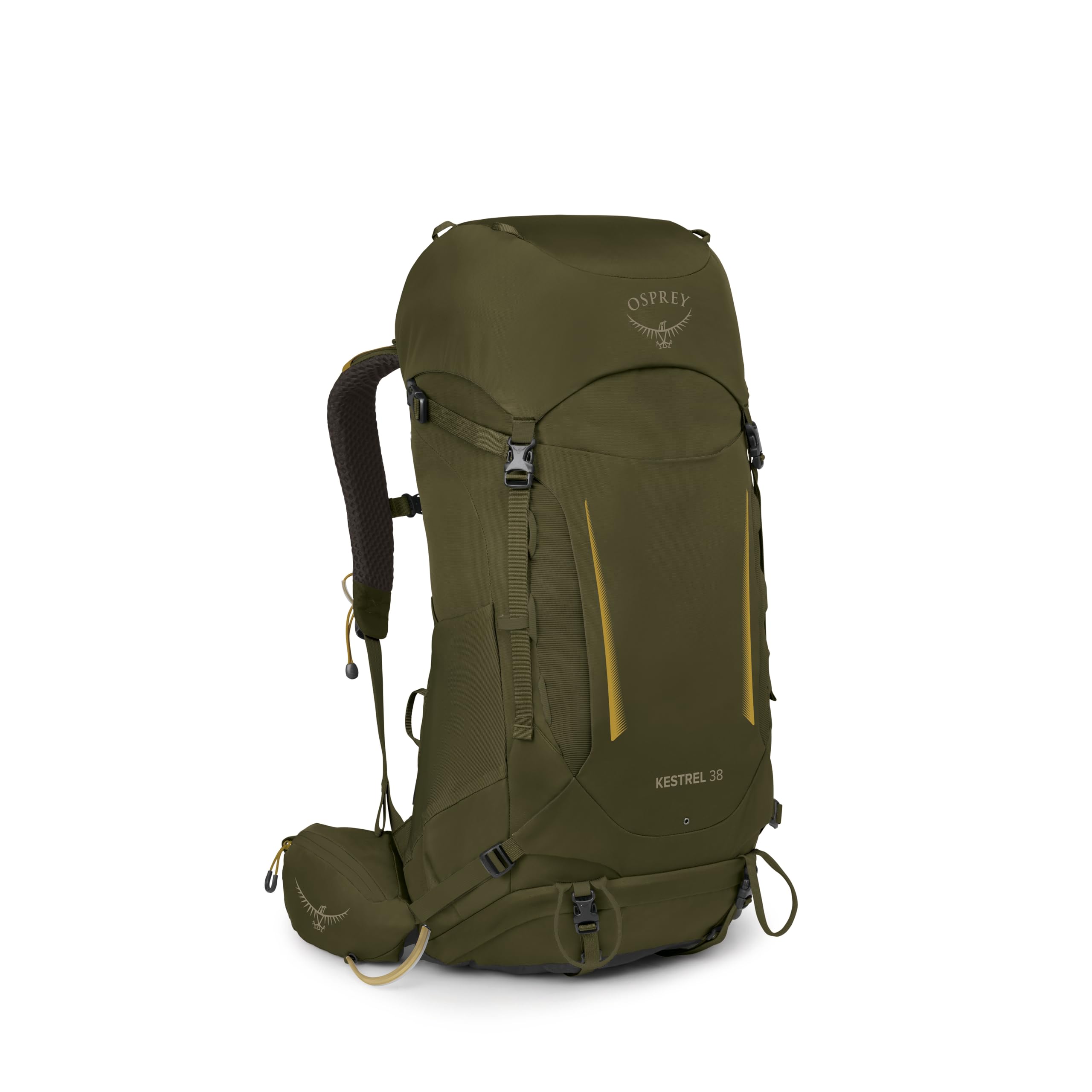 Osprey Kestrel 38L Mens Backpacking Backpack - Hiking & Camping Bag with Waterproof Raincover, Moss Green, Small/Medium