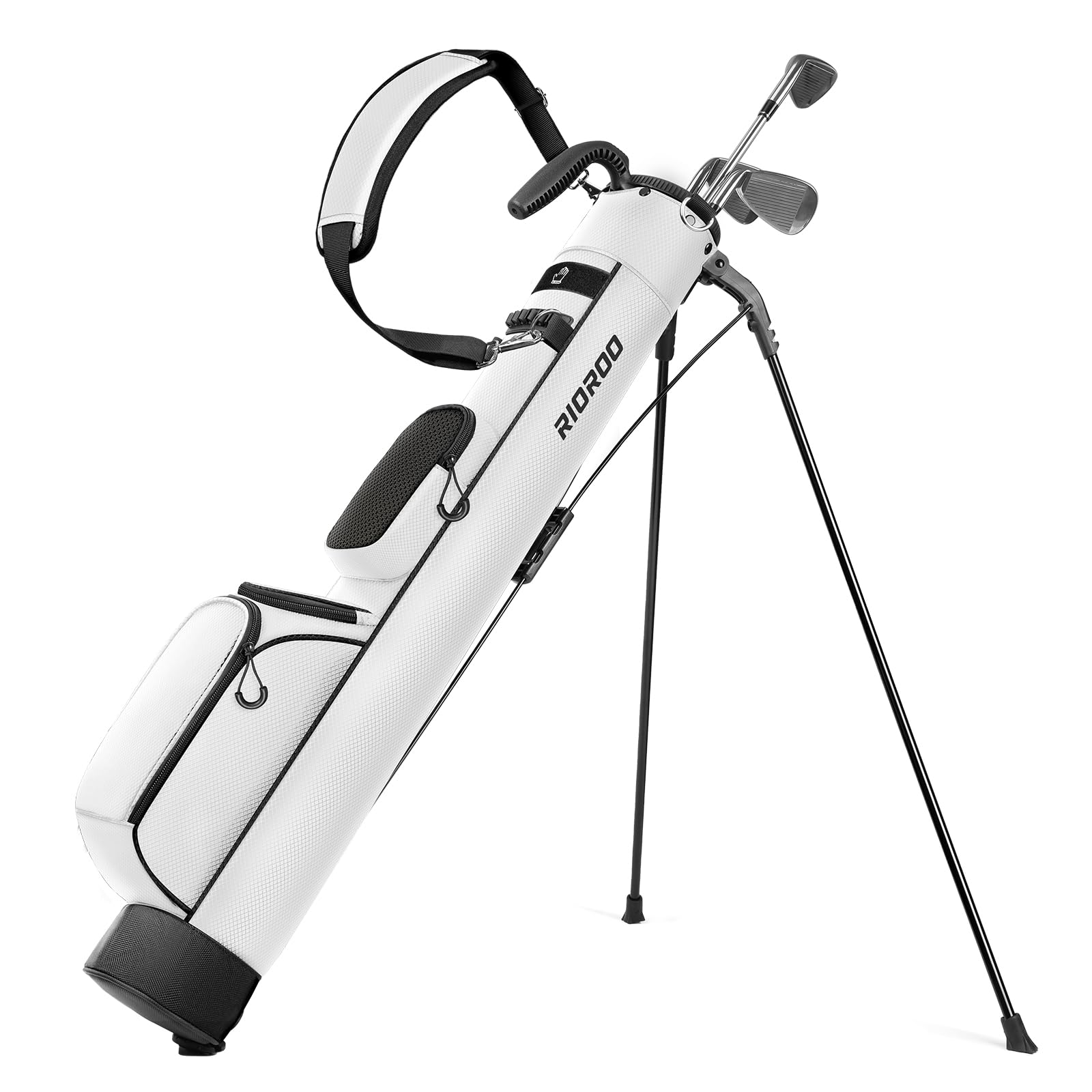 RIOROO Golf Stand Bag, Lightweight Par 3 Golf Bag Holds Up to 7 Clubs with Two Way Dividers Cooler Pocket Shoulder Strap and Mul