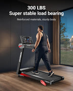 Harison Treadmill For Home With 3.0Hp Running Machine With 300 Lbs Weight Capacity, Bluetooth Speaker, 17.72 '' Wide Tread Belt