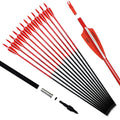 Pointdo 30Inch Carbon Arrow Fluorescence Color Targeting And Hunting Practice Arrows For Recurve And Compound Bow With Removable