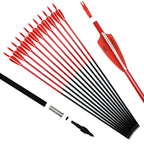 Pointdo 30Inch Carbon Arrow Fluorescence Color Targeting And Hunting Practice Arrows For Recurve And Compound Bow With Removable
