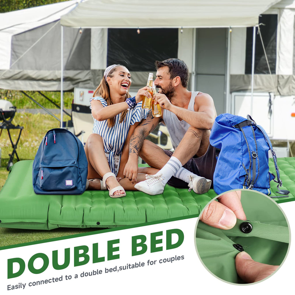 Hiipeak Strong Support Camping Mat, Inflatable Sleeping Mattress 39 Inch Thickness Sleeping Pad With Pillow, Quickainflation Ult