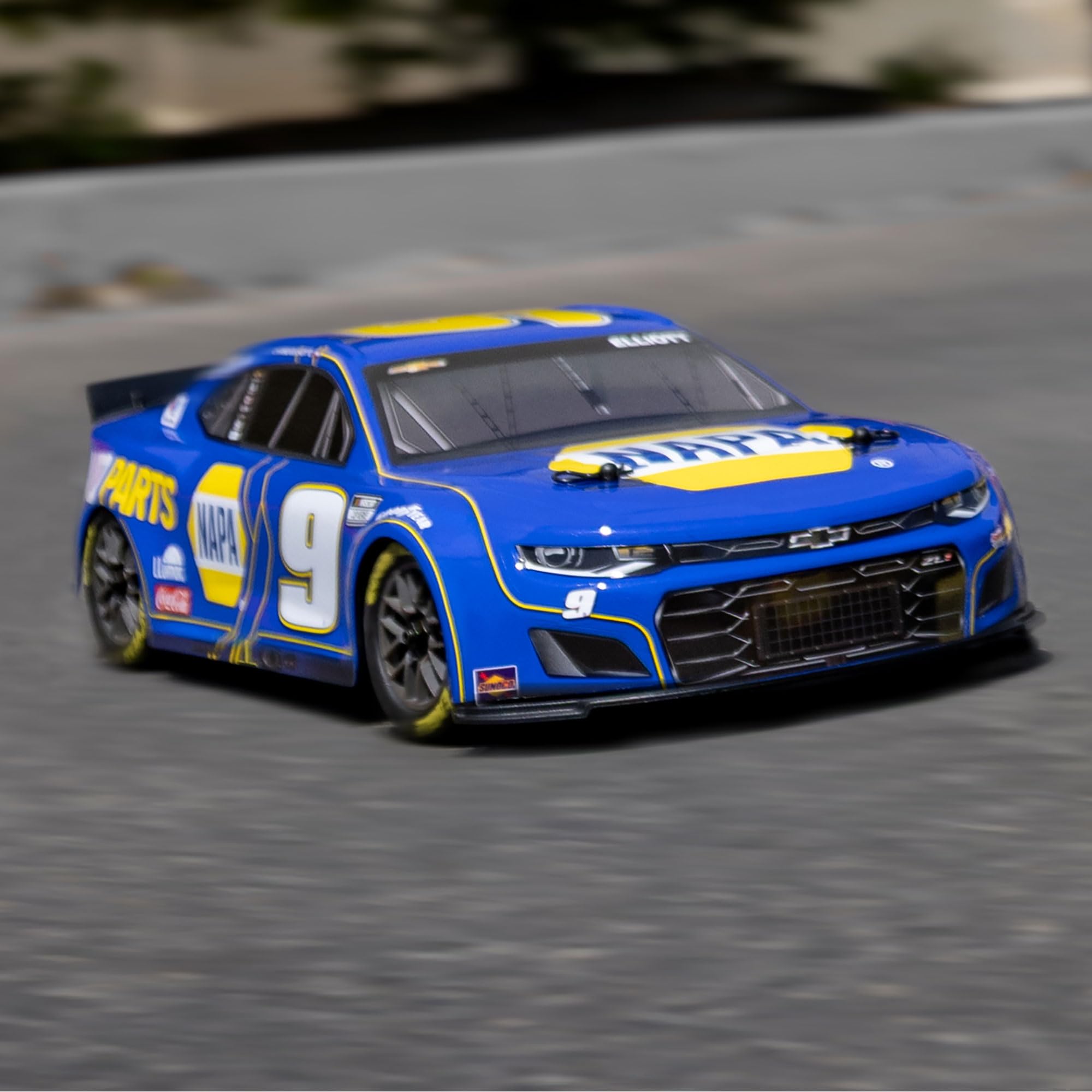 Losi 1/12 NASCAR RC Race Car Chase Elliott No. 9 2025 NAPA Chevrolet ZL1 2S AWD Brushed On-Road Battery & Charger Included Blue