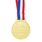 Juvale 24 Pack Gold Winner Medals For Kids And Adults - Participation Awards With 15.3-Inch Red, White, And Blue Neck Ribbons Fo