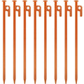 8 Pack Tent Stakes Heavy Duty 12 Inch Steel Tent Pegs For Camping Unbreakable And Inflexible-Orange