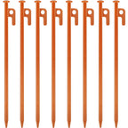8 Pack Tent Stakes Heavy Duty 12 Inch Steel Tent Pegs For Camping Unbreakable And Inflexible-Orange