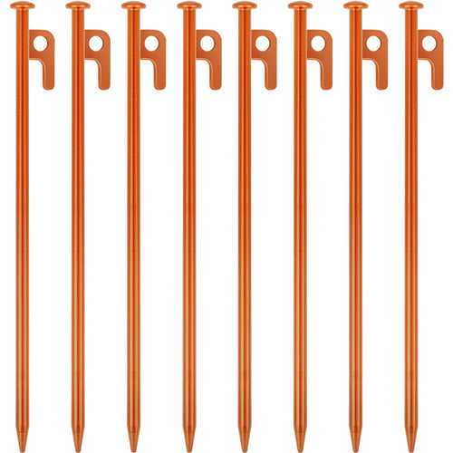 8 Pack Tent Stakes Heavy Duty 12 Inch Steel Tent Pegs For Camping Unbreakable And Inflexible-Orange