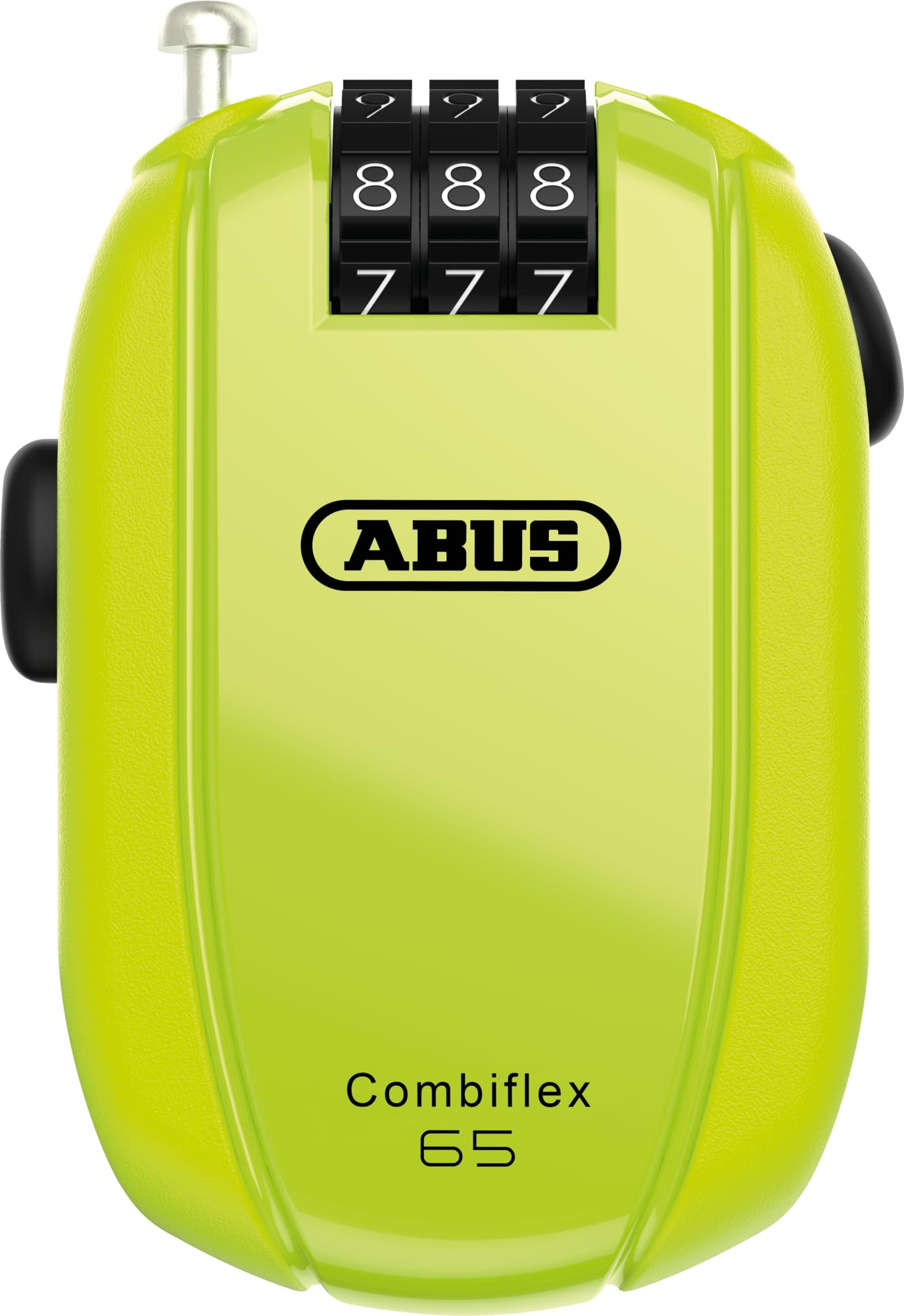 ABUS 95458 CombiFlex StopOver 65, Bike Lock with Extendable Steel Cable, 2ft 1.6in, Neon Yellow, 954580