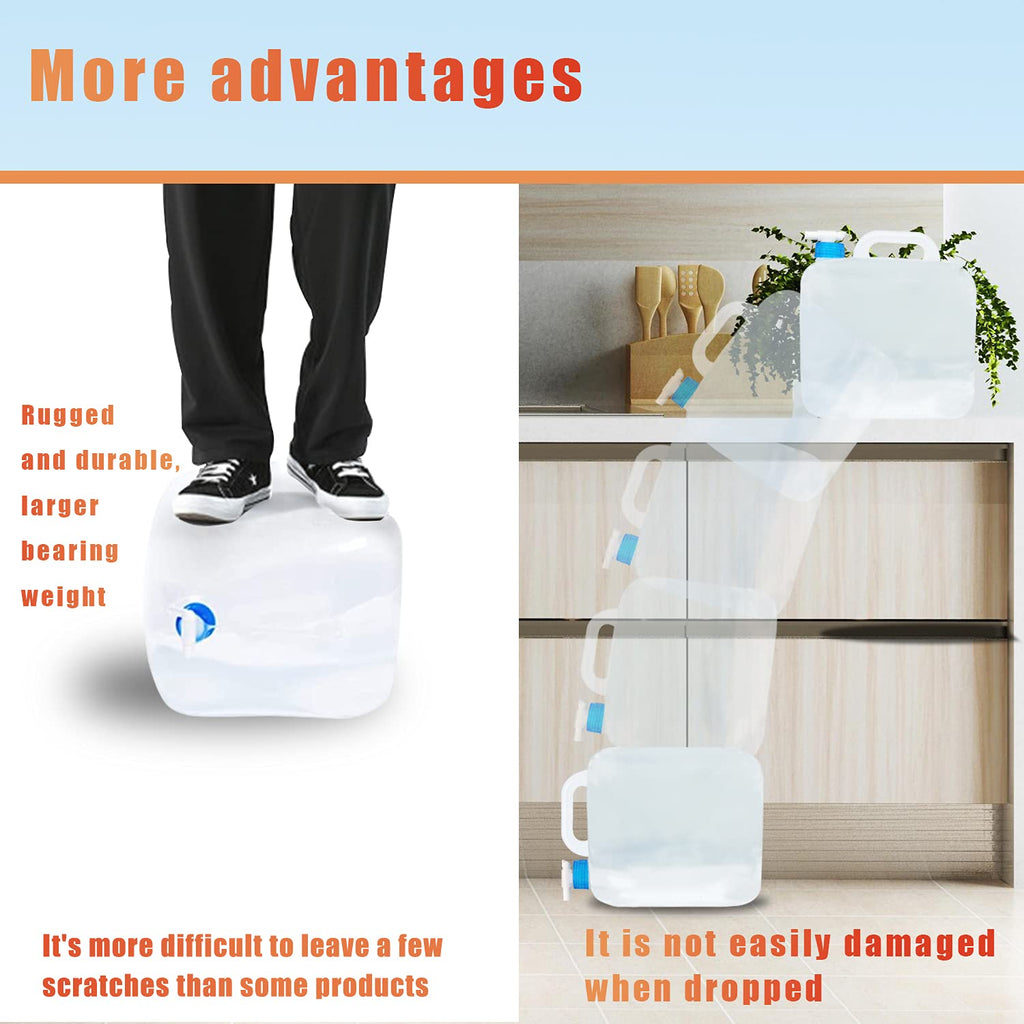 Collapsible Water Container With Spigot, Camping Water Storage Carrier Jug Bpa-Free For Outdoors Hiking Backpack & Survival Kit,