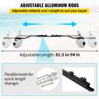 Vevor Kayak Outrigger Stabilizers, 2 Pcs, Pvc Inflatable Outrigger Float With Sidekick Arms Rod, Standing Float Stabilizer Syste