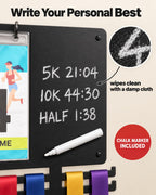 Running Medal Hanger & Bib Display Board with Chalkboard | BLAUBECK Wall Holder