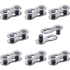 Hotop 8 Pairs Bicycle Missing Link For 6, 7, 8, 9, 10 Speed Chain, Silver, Reusable (6 7 8 Speed)