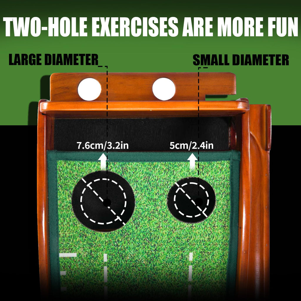 Gimiyaa Golf Putting Mat Green Indoor And Outdoor With Auto Ball Return,Game Practice Golf Gifts For Home, Office, Backyard Indo