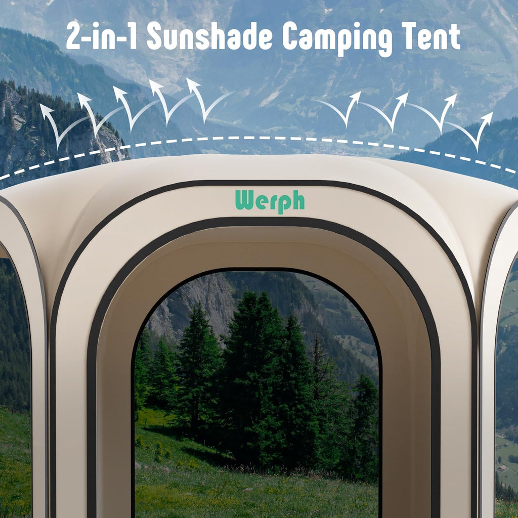 Werph Screen Tent Pop-Up, Portable Tent Canopy with Mesh Mosquito Net, Screen House Room Canopy Shade Screen Houese 10x 10 FT wi