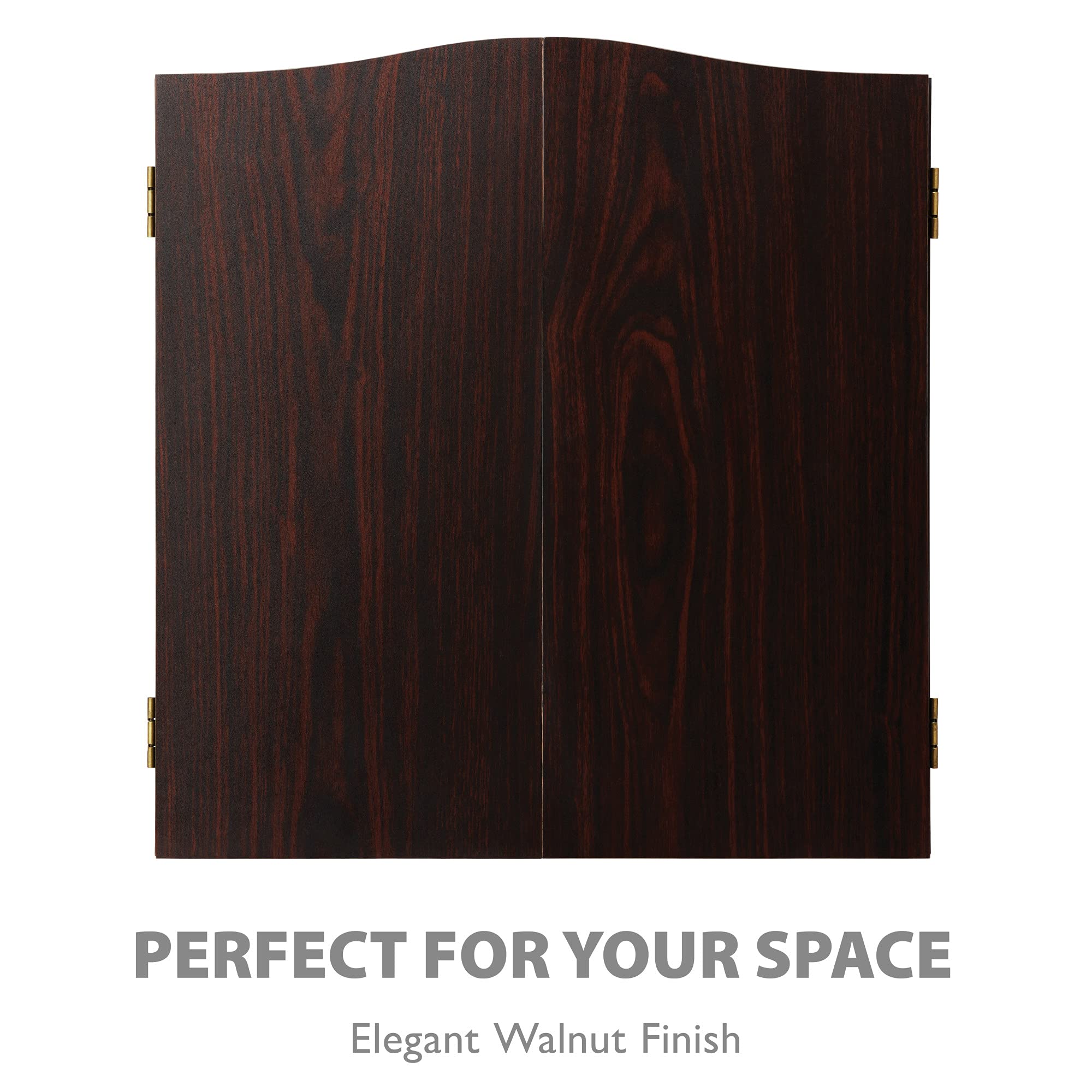Viper By Gld Products Vault Deluxe Dartboard Cabinet With Shot King Sisal Dartboard And Illumiscore Scoreboard, Wood
