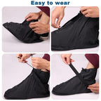 Wfarh Shoe Covers With Zipper, Waterproof Hard Sole Version Shoe Covers For Rain, Reusable Silicone Non Slip Shoe Covers Outdoor