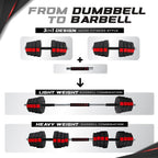 Yes4All Upgraded 44Lbs/66Lbs Pair Adjustable Weights Dumbbells Set, Free Weights Dumbbells Set With Connector And Stainless Stee