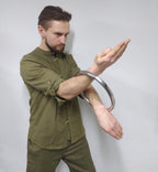 Wing Chun Stainless Ring Yewen Sau Sticky Hand Strength Training Tsun Siu Lum Kung Fu