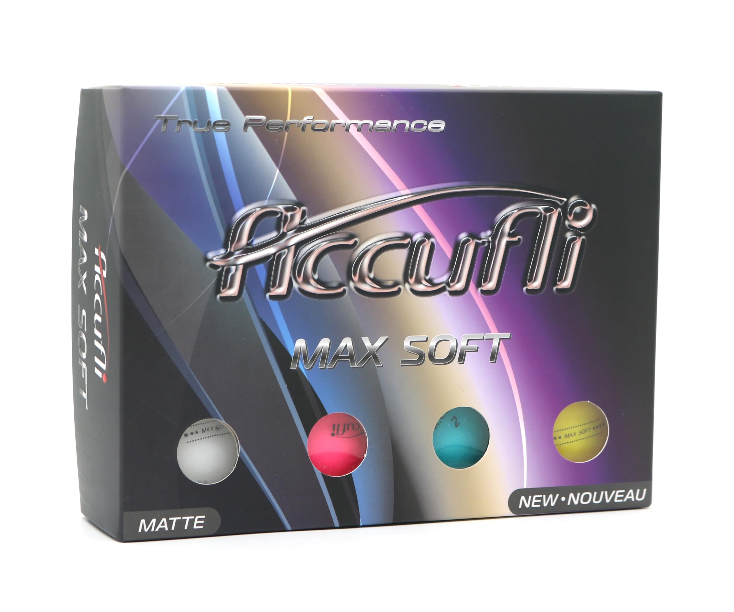 ACCUFLI Max Soft Golf Balls (Matte Aoorted 12PK)