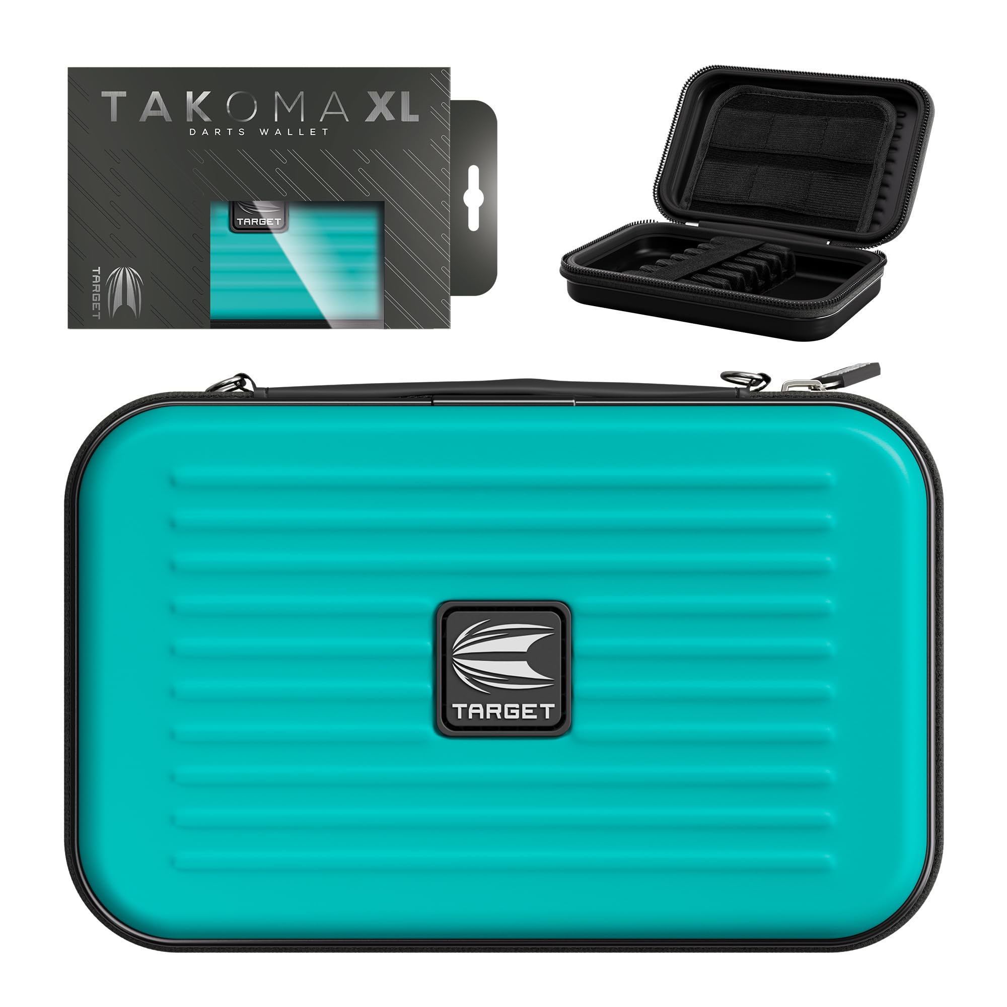 Target Darts Takoma XL Darts Wallet Case, Aqua - Holds 6 Darts, Protective EVA Holder with Double Zip Lock Pouches - Professiona