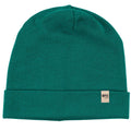 100% Merino Wool Ridge Cuff Beanie - Unisex Warm Winter Hat - Emerald Green