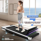 Incline Under Desk Treadmill,4 In 1 Walking Pad Treadmill For Home,2.5Hp Treadmill 300Lb Capacity,Folding Compact Treadmill With