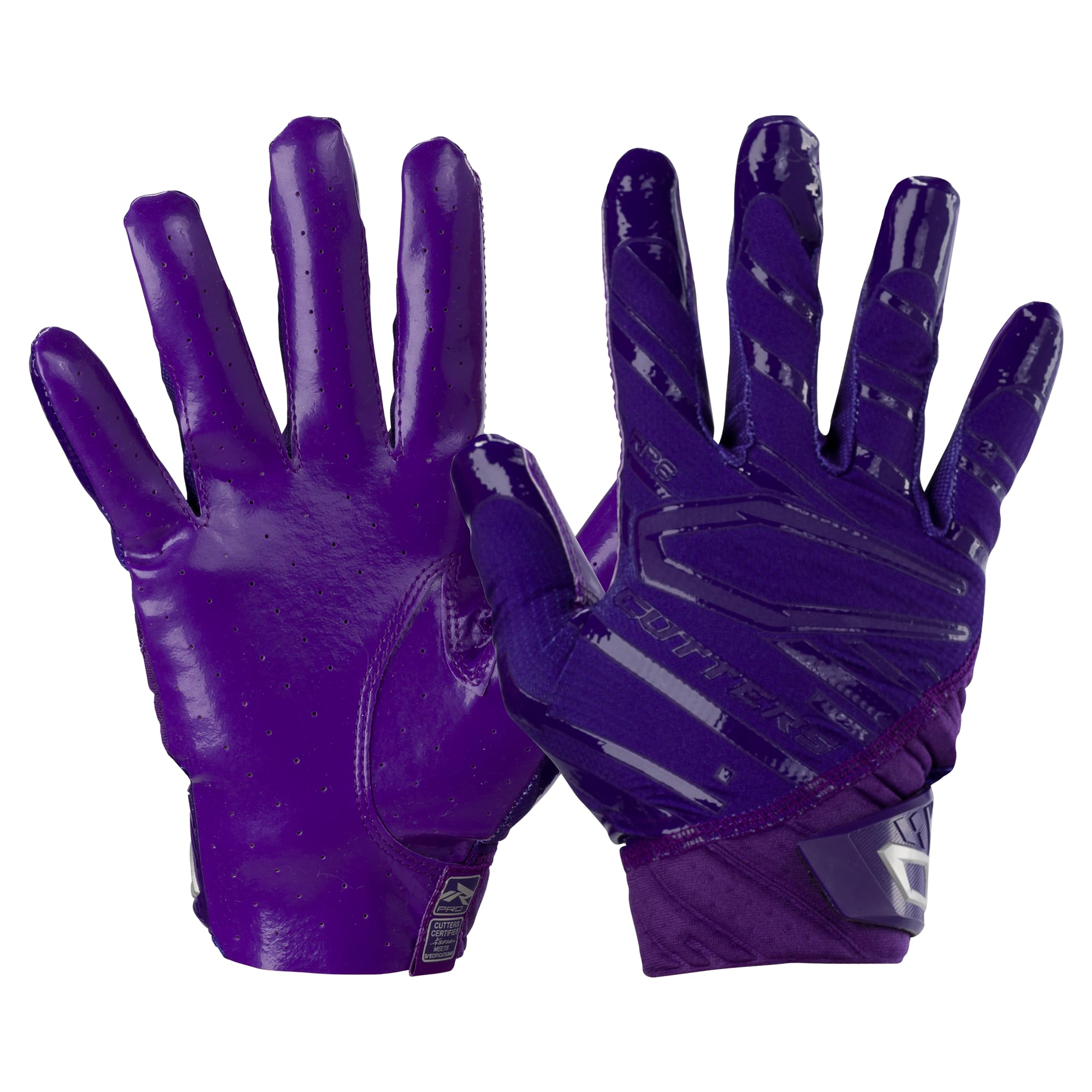 Cutters Rev Pro 6.0 Receiver Gloves Solid Purple Medium