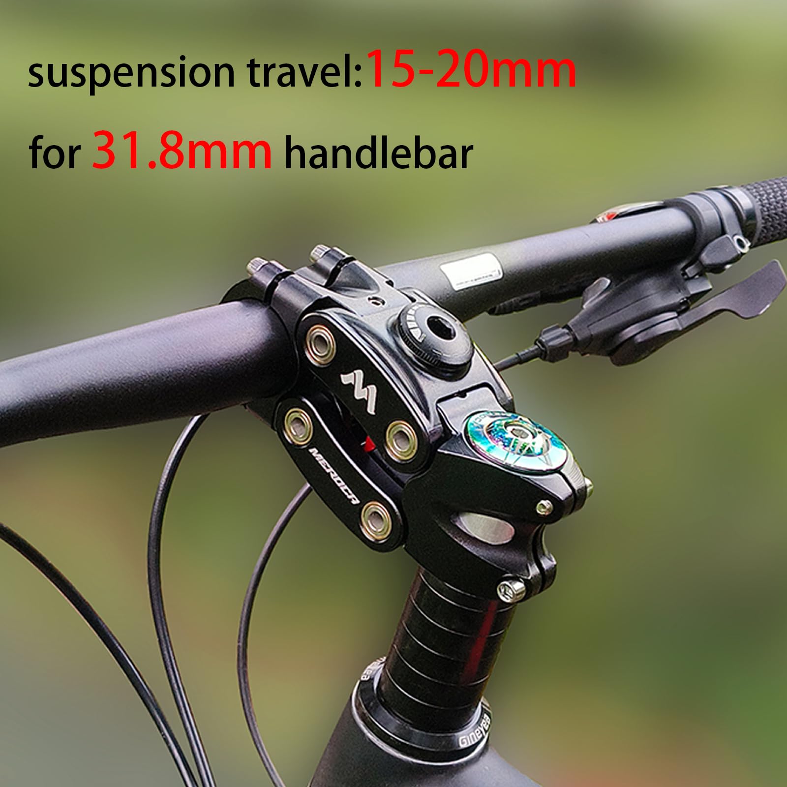 Meroca Suspension Stem For Bikes, Shock-Absorbing Bicycle Handlebar Stem, Bike Stem Mountain Bike Stem Short Handlebar Stem For