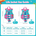 Heysplash Life Jacket For Kids, Child Size Watersports Swim Vest Flotation Device Trainer Vest With Survival Whistle, Easy On An