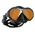 SCUBAPRO Spectra Mini Scuba Mask with Mirrored Dual Lens and EZ Equalize Nose Pocket for Small Divers, Black/Silver