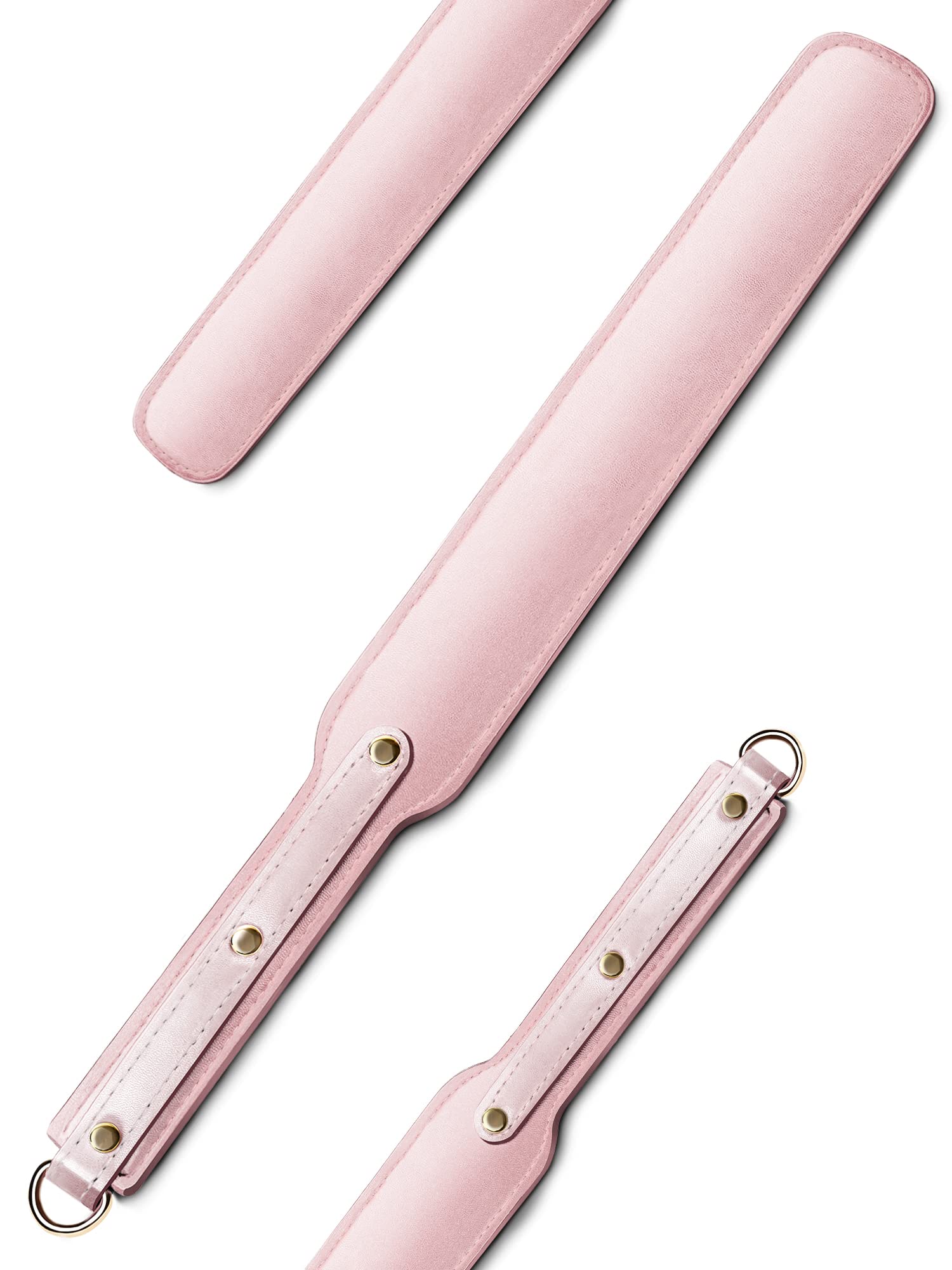 Ueemph 18 Inch Riding Crop,Pink Leather Paddle,Super Durable Rug Paddles,Equestrian Crops(Pink)