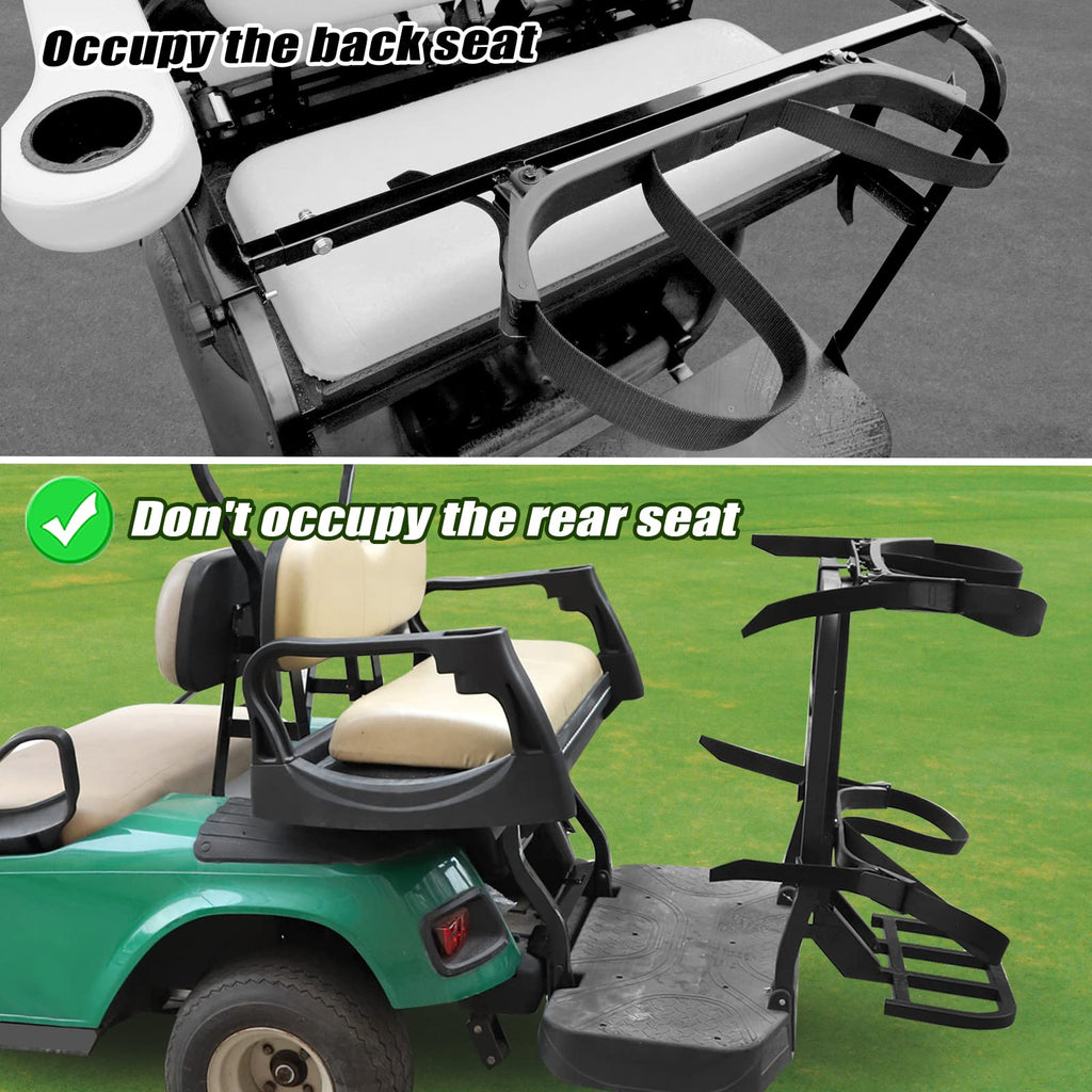 Roykaw Universal Golf Cart Rear Seat Bag Holder Compatible With Ezgo/Club Car/Yamaha Golf Cart With Rear Seat Grab Bar, Upgrade