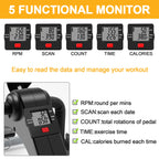 Pedal Exerciser Desk Exercise Bike Leg And Arm Recovery Bike With Lcd Monitor Foldable And Porable (Black/Grey)