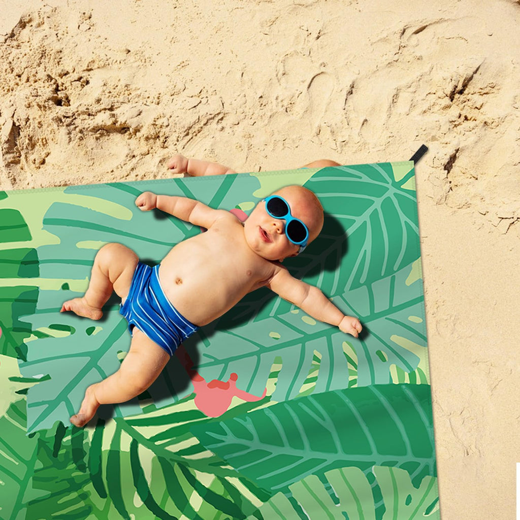 Dpwcvm Beach Blanket Waterproof Sandproof Large Beach Mat 83 X 106 For 3-5 Adults Sand Free Mat Quick Drying,Lightweight & Durab