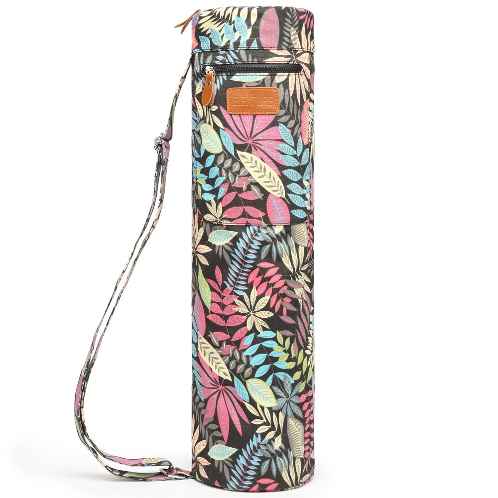Elenture Yoga Mat Bag For Women - Full-Zip Yoga Mat Carrier With Pockets & Adjustable Strap - Fits 1/4'' To 1/3'' Thick Exercise