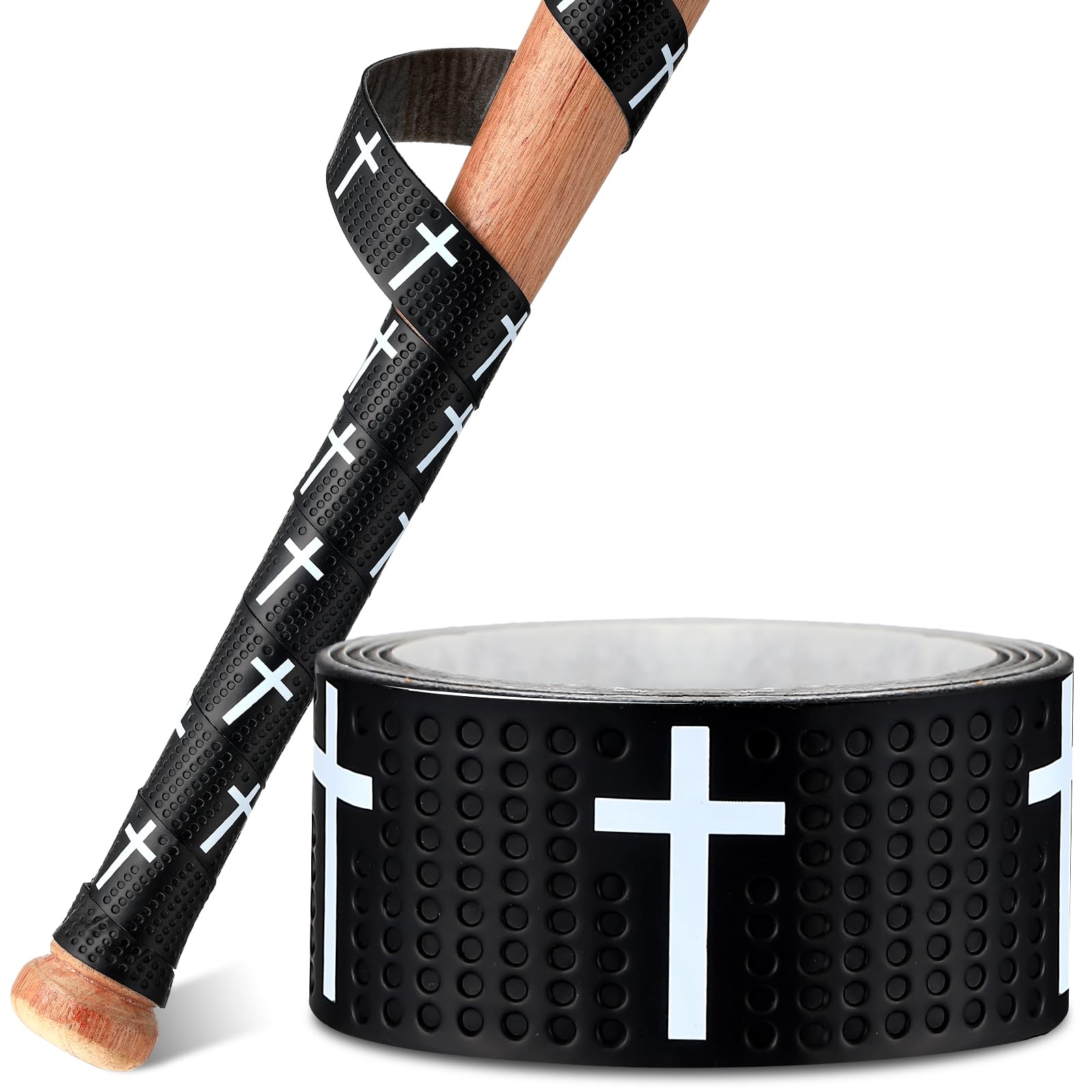 Pushglossy Faith Cross Baseball Bat Grip Tapes 1.1mm Precut Full Adhesive Softball Grip Tape, Non-Slip Softball Bat Wrap Religio