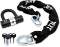 AKM Anti-Theft Bike Lock 3foot/90cm Long Heavy Duty Chain Lock Durable 10mm Thick Chains with 4 Keys Security 16mm U Lock for Bi