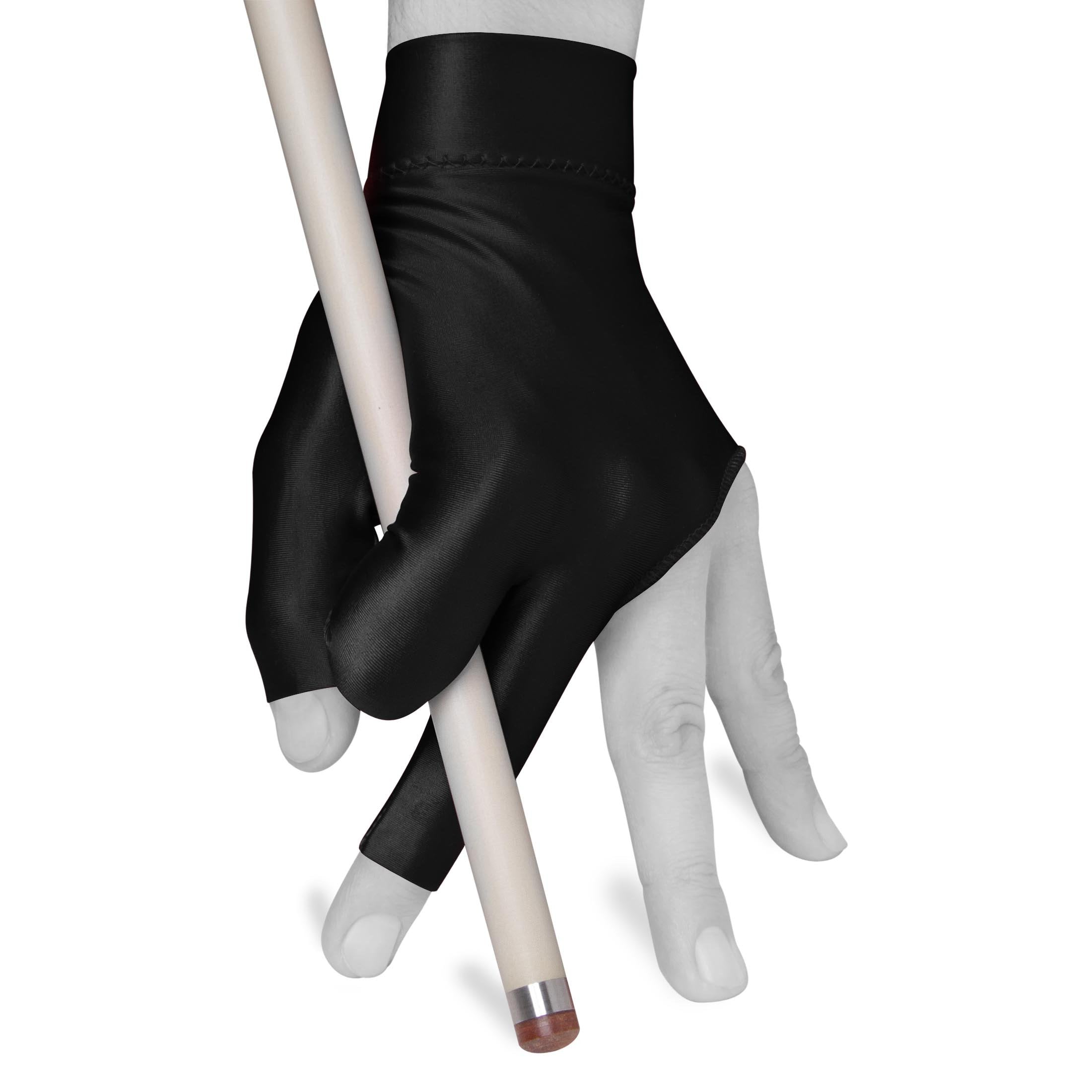 Quality gloves Billiard Open Fingers - Fits Either Hand - One Size fits All (Black, 1 Pack)
