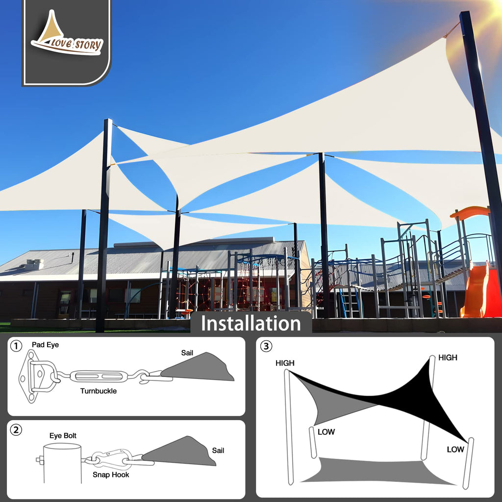 Love Story 195 X2211 Rectangle Dark Grey Sun Shade Sail Canopy Uv Block Awning For Outdoor Patio Garden Backyard