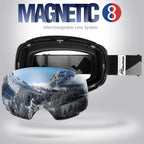 Outdoormaster Ski Goggles Pro - Frameless, Interchangeable Lens 100% Uv400 Protection Snow Goggles For Men & Women (Vlt 10% Grey