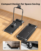 Acezoe Walking Pad Treadmill With Incline And Handle Bar, 2 In 1 Folding Treadmills For Home Small Office, 300Lbs Portable Compa